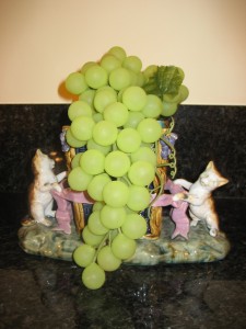 Minton cats and basket vase