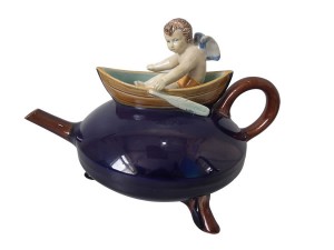 Majolica teapot by Joseph Holdcroft, circa 1880