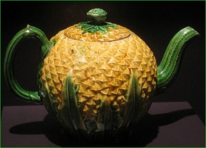 Circa 1770 Whieldon 'cauliflower' teapot. Colored lead glazes applied direct to the 'biscuit'