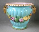 Majolica product/ Maiolica Minton Jardiniere, quiet tone of colour? Illustrated 