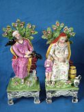Pair Staffordshire 'Elijah & Widow' bocage figures