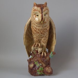 Copeland Painted Earthenware Owl Figure