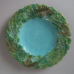 George Jones Majolica Jungle Leaves Plate