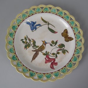 Wedgwood Majolica Hummingbird & Butterfly Plate