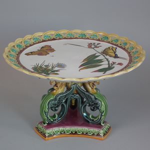 Wedgwood Majolica Bird & Butterfly Compote