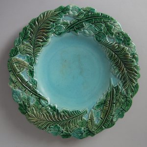 George Jones Majolica Jungle Leaves Plate