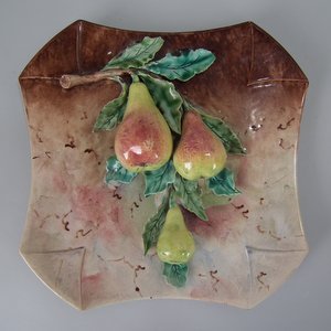 French Majolica Pear Wall Plate