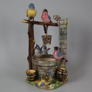 Jerome Massier Majolica Birds around Well