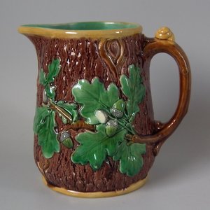 Minton Majolica Acorn and Snail Jug/Pitcher