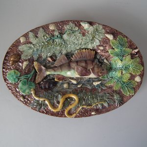 Thomas Sergent Majolica Palissy Fish Platter