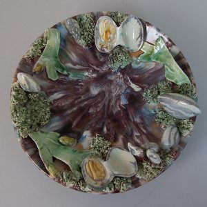 Pinheiro Portuguese Palissy Majolica Shellfish Wall Plate