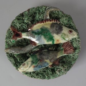 Small Mafra Majolica Palissy Fish & Eel Plate