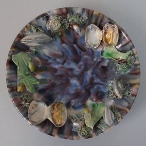 Pinheiro Portuguese Palissy Majolica Shellfish Wall Plate