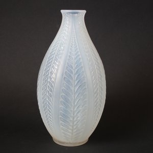 Rene Lalique Opalescent Glass 'Acacia' Vase