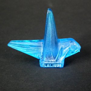 Rene Lalique Electric Blue Glass 'Sauterelle' Cachet/Seal