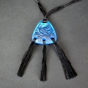 Rene Lalique Electric Blue Glass 'Graines' Pendant