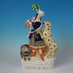 Staffordshire Pottery Figure - 'Death of the Lion Queen'