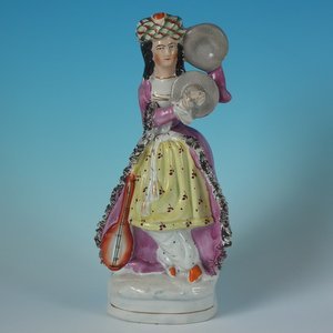 Staffordshire Lady Musician Figure