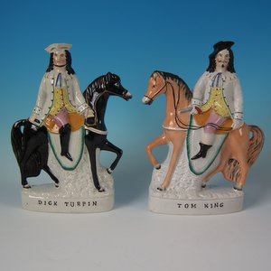 Pair Staffordshire Tom King and Dick Turpin Figures