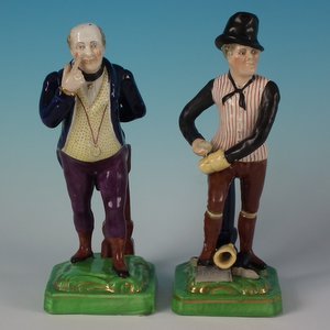 Pair Dudson Staffordshire 'Mr Pickwick & Sam Weller' Figures