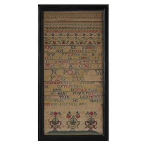 Antique Sampler, 1742, by Mary Ellicott