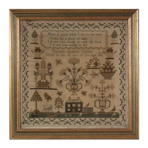 Antique Sampler, 1838, by Harriett Tremayne Stevens
