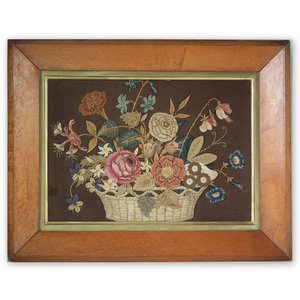 Antique Flower Basket Appliqué Embroidery