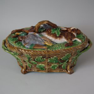 Minton Majolica Mallard Game Pie Dish, Liner and Cover