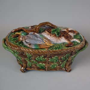 Minton Majolica Mallard Game Pie Dish and Cover
