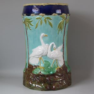 Forester Majolica Stork and Bamboo Garden Seat