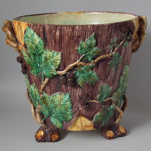 Palissy Majolica Blackberry Jardiniere