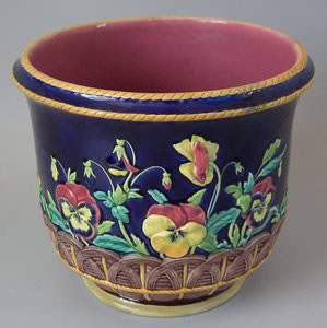 Copeland Majolica Pansy Jardinière