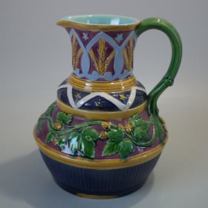 Minton Majolica Wheat & Bramble Jug/Pitcher