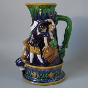 Minton Majolica Tavern Scene Jug / Pitcher