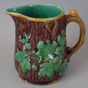Minton Majolica Acorn and Snail Jug/pitcher