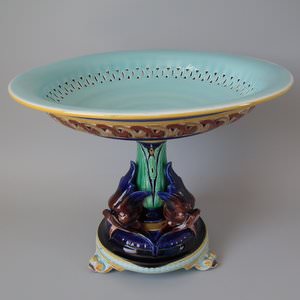 Sarreguemines Majolica Mythical Comport