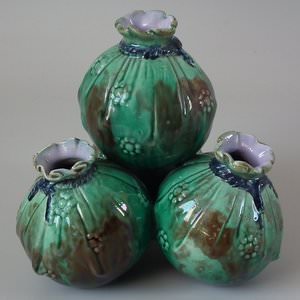 Holdcroft Majolica Quadruple Sack Posy Vase