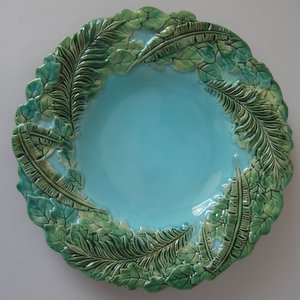 George Jones Majolica Jungle Leaves Plate