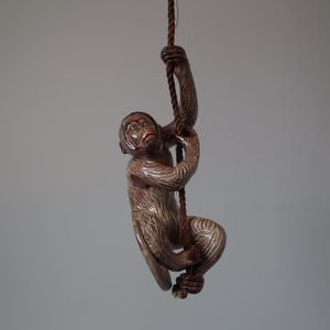 Majolica Palissy Monkey Bell Pull