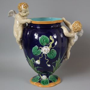 Minton Majolica Cherub Vase