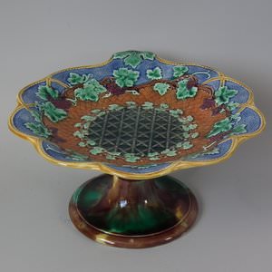 Wedgwood Majolica Grape Vine & Basket Compote