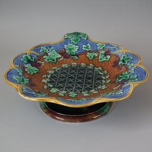 Wedgwood Majolica Vine & Basket Compote