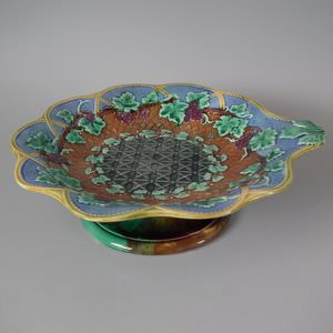 Wedgwood Majolica Vine & Basket Compote