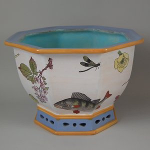 Minton Majolica 'Naturalist' Jardiniere by W.S Coleman