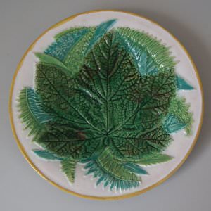 George Jones Majolica Fern And Leaf Plate