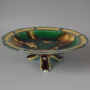 Wedgwood Majolica Mottled Center Compote