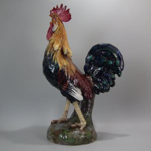Large Jerome Massier Majolica Rooster