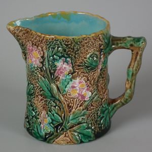 George Jones Majolica Blossom Pitcher/Creamer