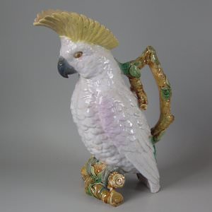 Brownfield Majolica Cockatoo Jug/Pitcher