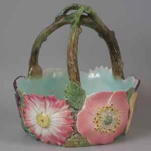 Massier Majolica Flower Basket